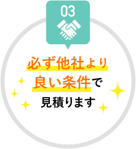 03 必ず他社より良い条件で見積ります